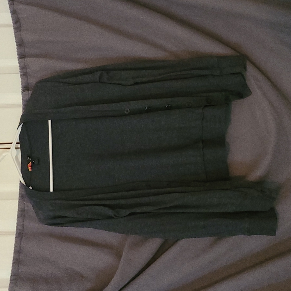 21 Gray Button Up Cardigan